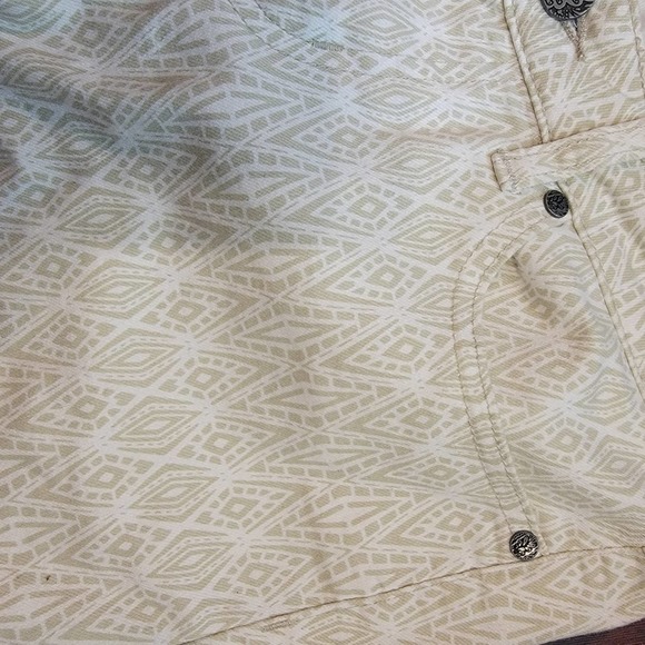 Prana Kara Diamond Patterned Cream/Light Olive Pants 2/26 - Picture 3 of 6